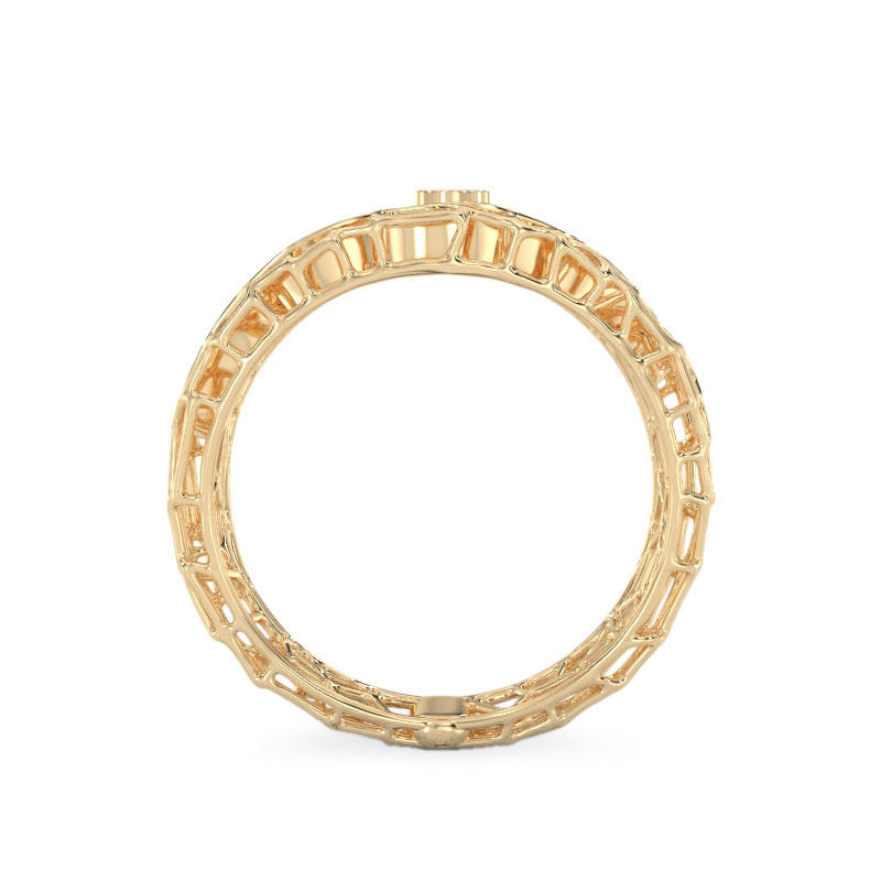 Coral Ring With Cut out From Yellow Gold3