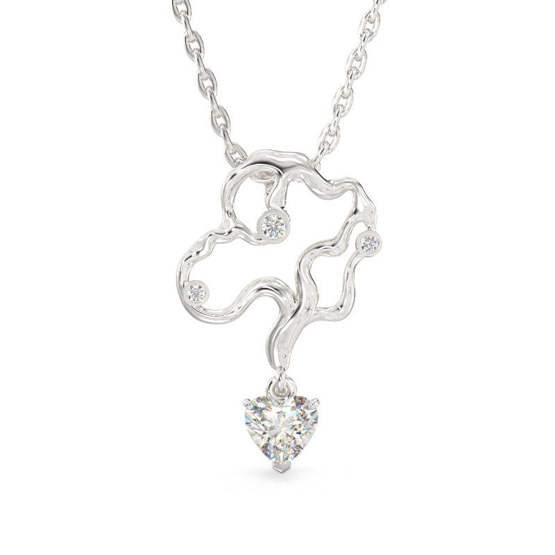 Corylus Form White Gold Pendant