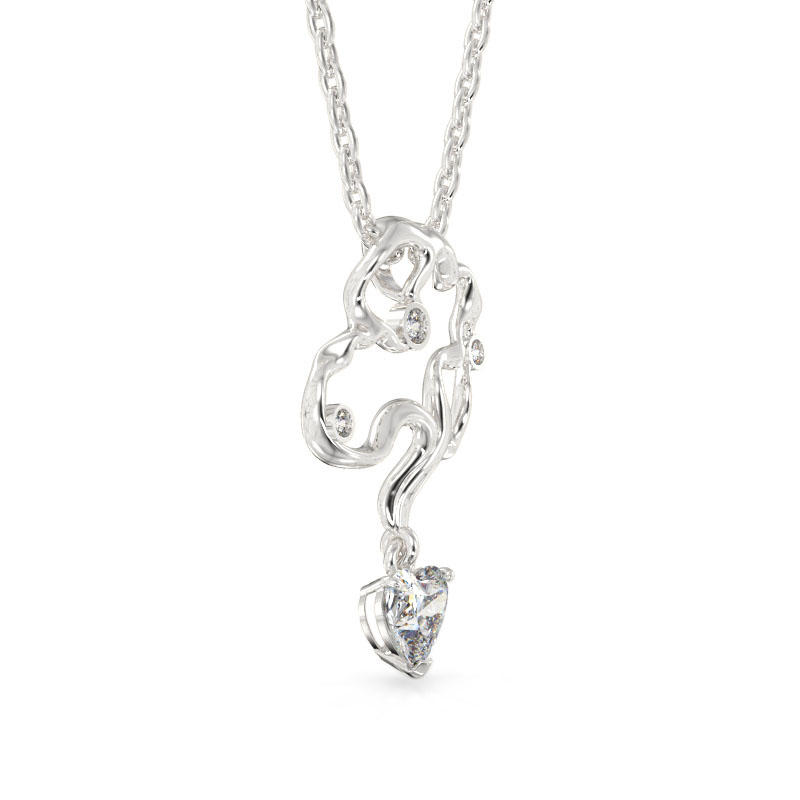 Corylus Form White Gold Pendant2
