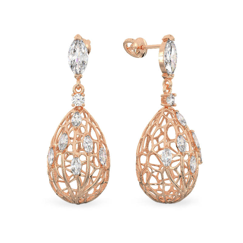 Dew Drop Earrings From Rose Gold