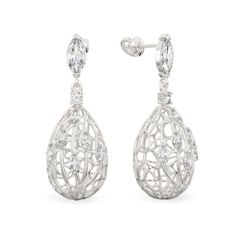 Dew Drop Earrings From White Gold