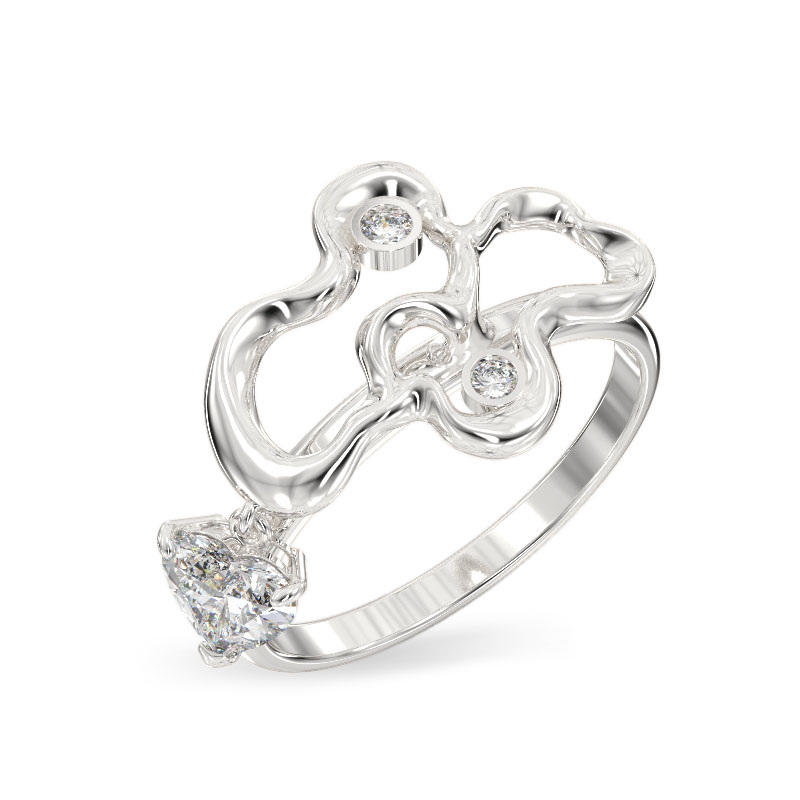 Elegant Branch White Gold Ring