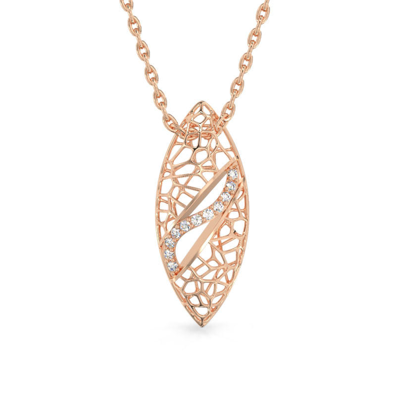 Ficus Leaf Rose Gold Pendant