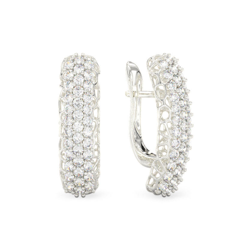 Graceful Coral White Gold Earrings