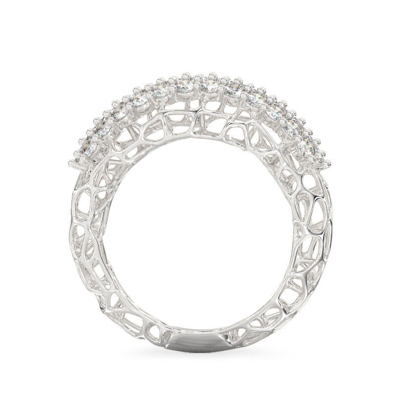 Graceful Coral White Gold Ring3