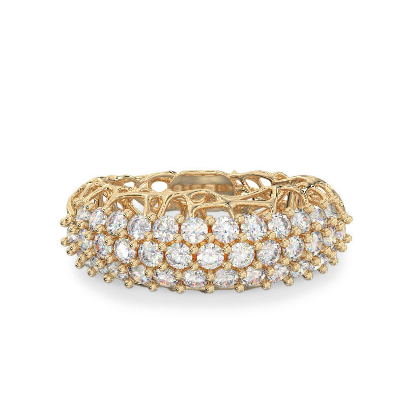 Graceful Coral Yellow Gold Ring2