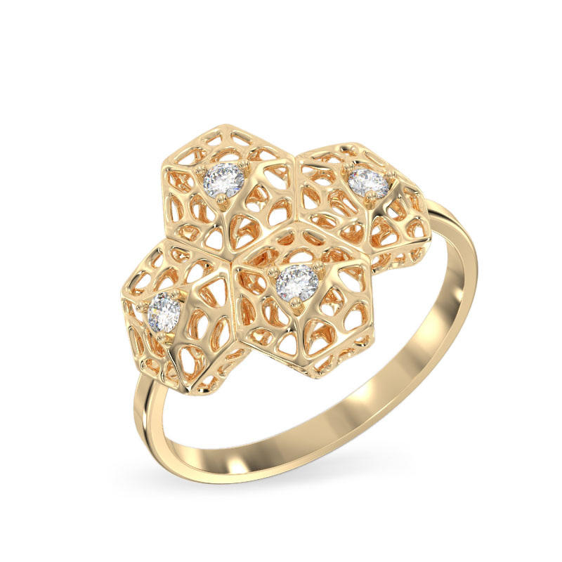Honey Comb Gold Ring1