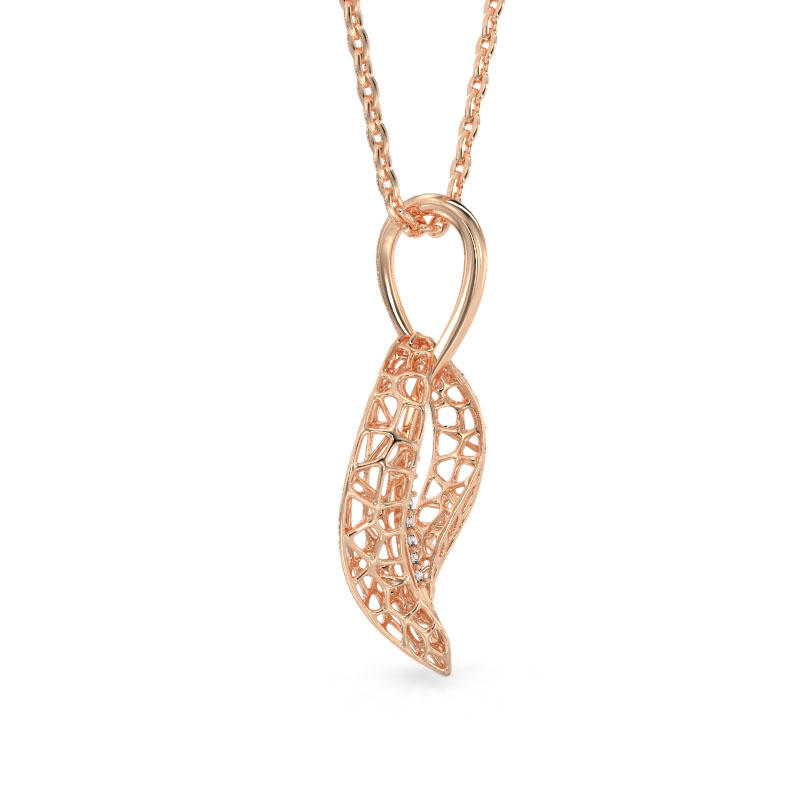 Jasmine Leaf Rose Gold Pendant 2