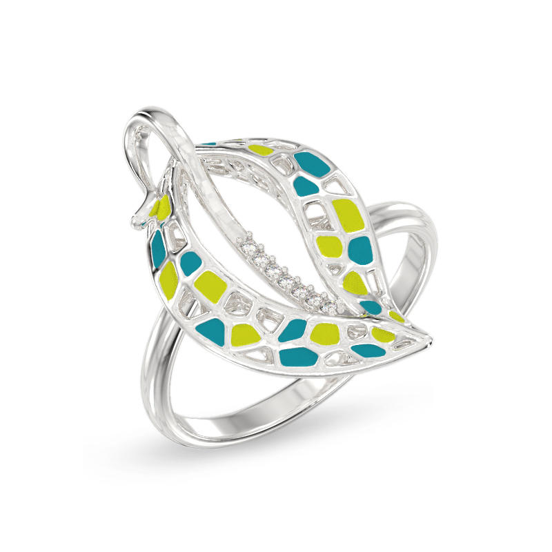 Jasmine Leaf Silver Ring