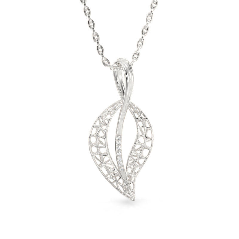 Jasmine Leaf White Gold Pendant