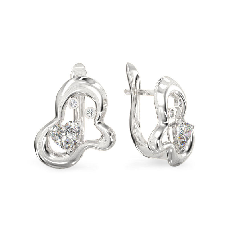 Little Cloud White Gold Earrings