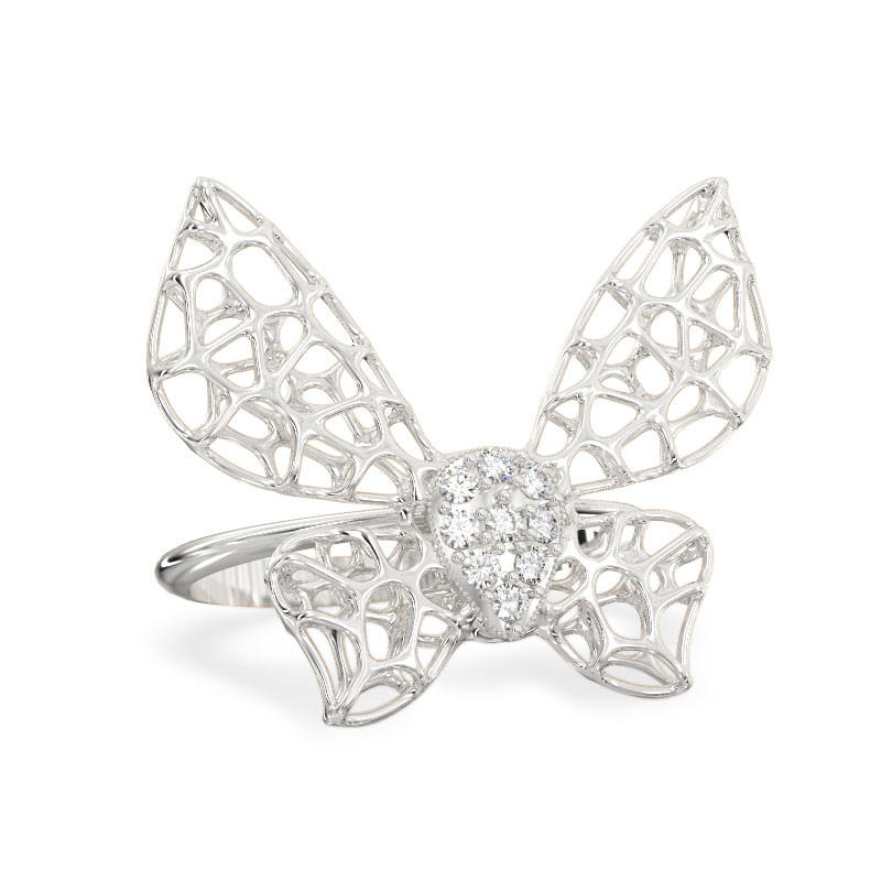 Moth White Gold Ring2