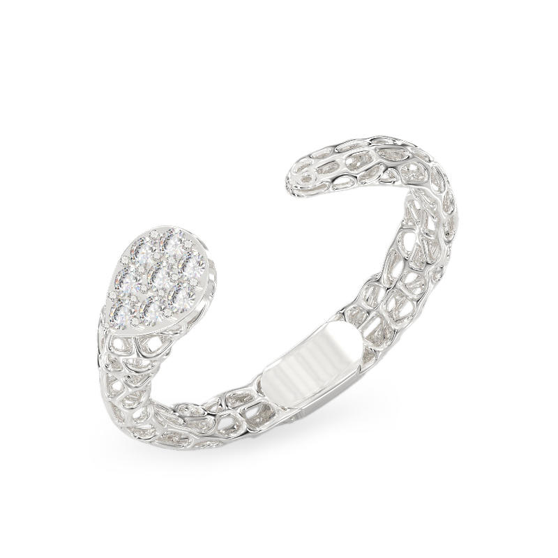 Neat Coral Ring From White Gold