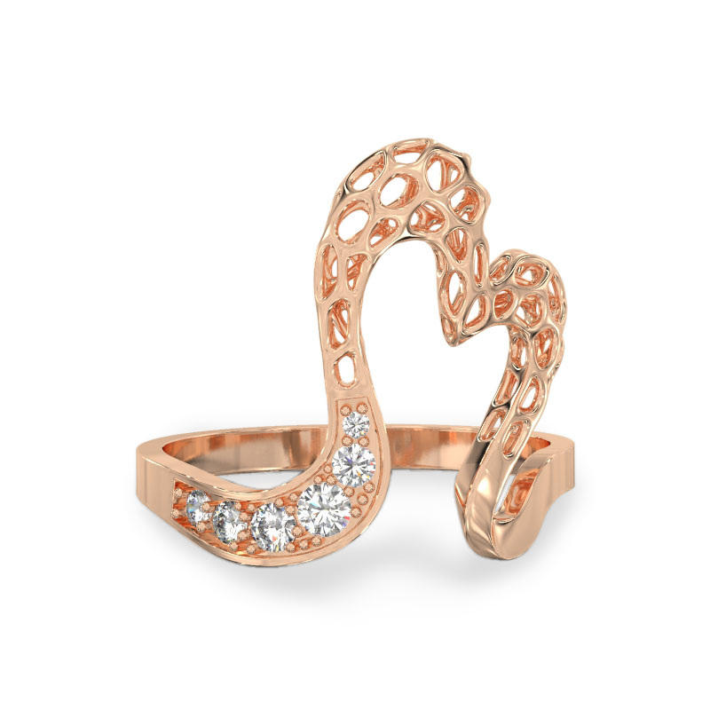 Open Heart Rose Gold Ring2