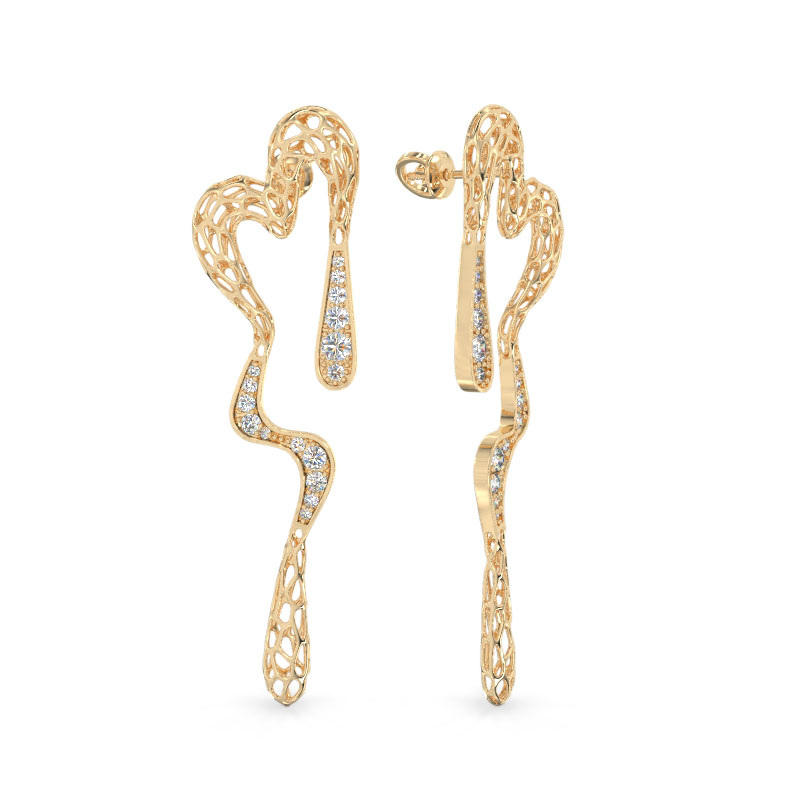 Open Heart Yellow Errings