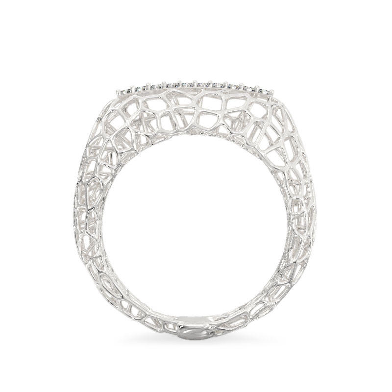 Openwork Ring With Stones From White Gold3