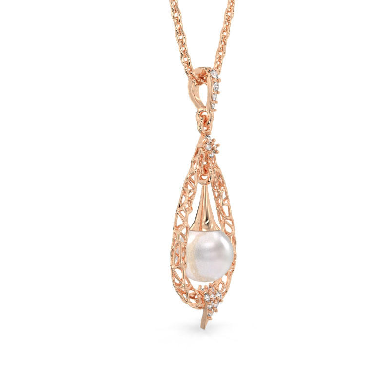 Pearl Drop Rose Gold Pendant 2