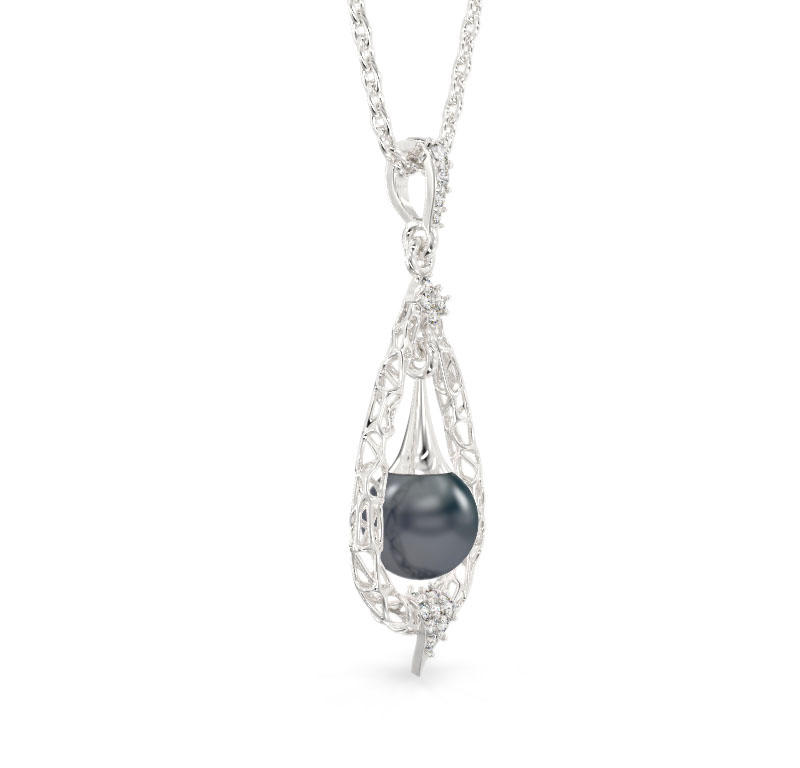 Pearl Drop White Gold Pendant 2
