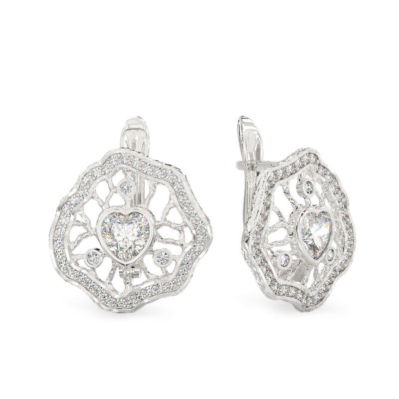 Petunia White Gold Earrings