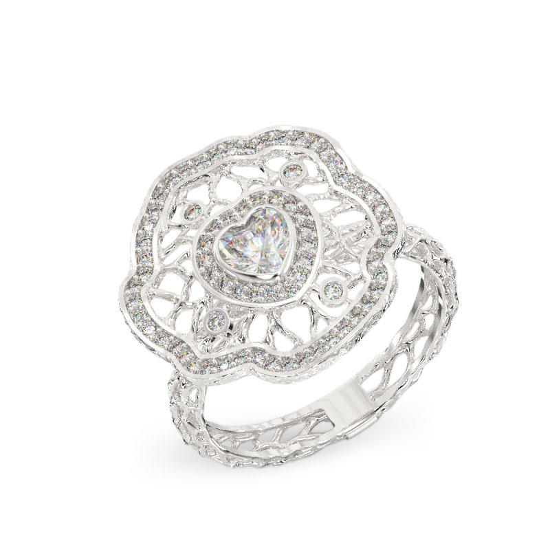 Petunia White Gold Ring