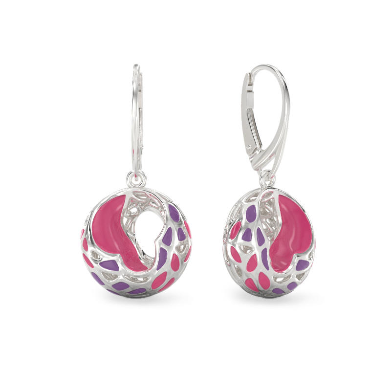 Purple Fantasy Silver Earrings