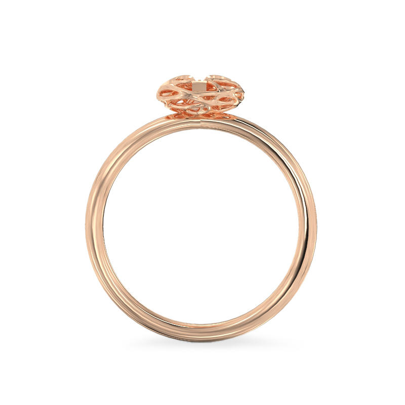 Rhombus Form Rose Gold Ring3