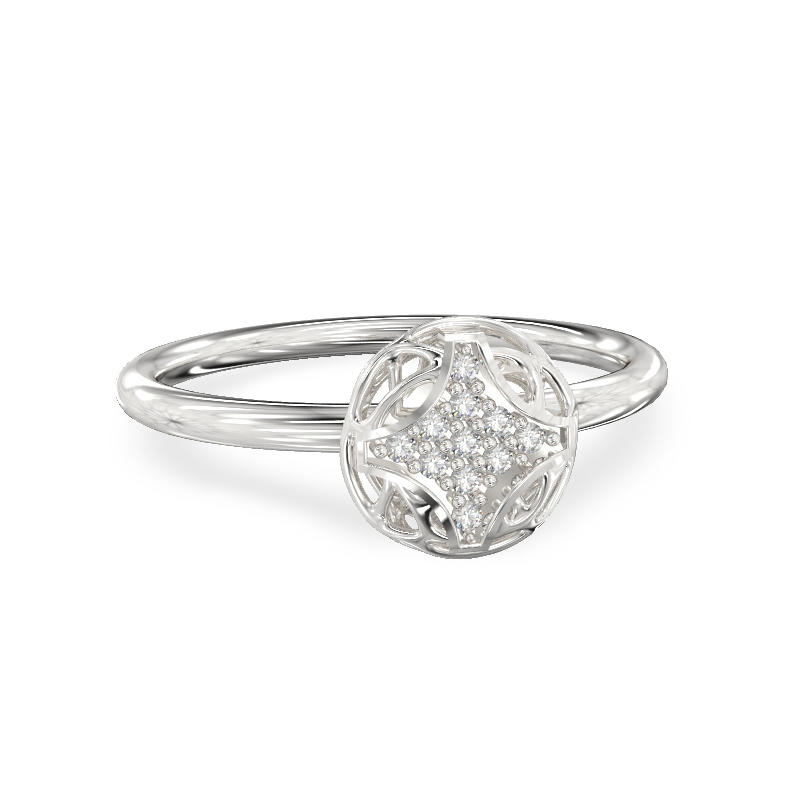 Rhombus Form White Gold Ring2