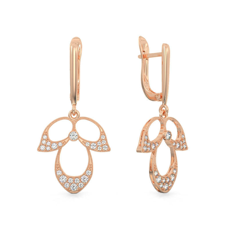 Rose Gold Flower Petals Earrings