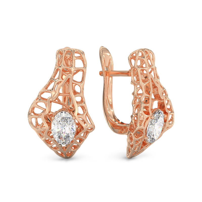 Seashell With Stone Earrings From Rose Gold 1