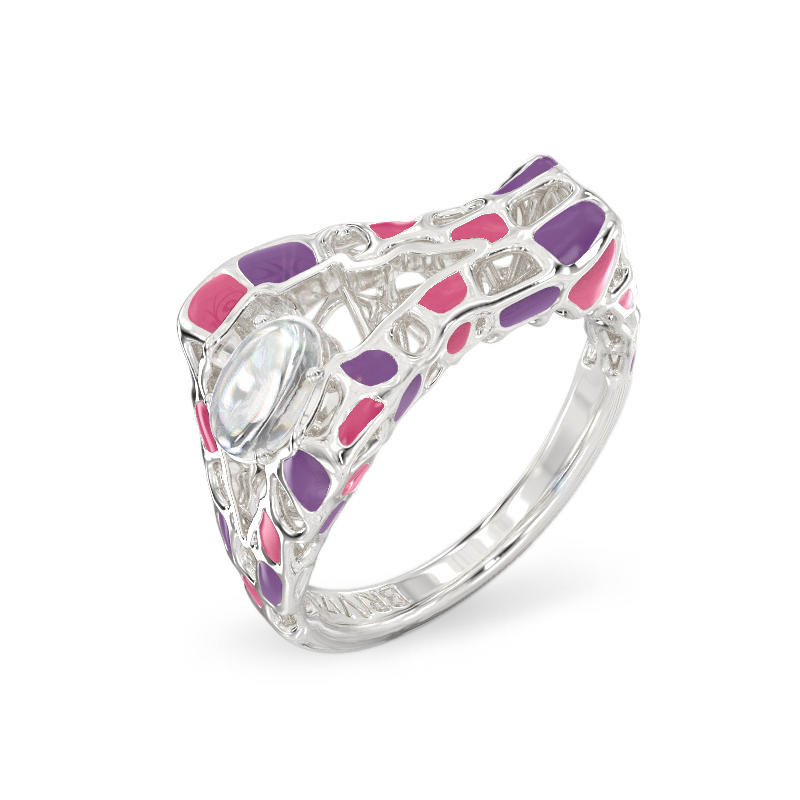 Seashell With Stone Silver Ring