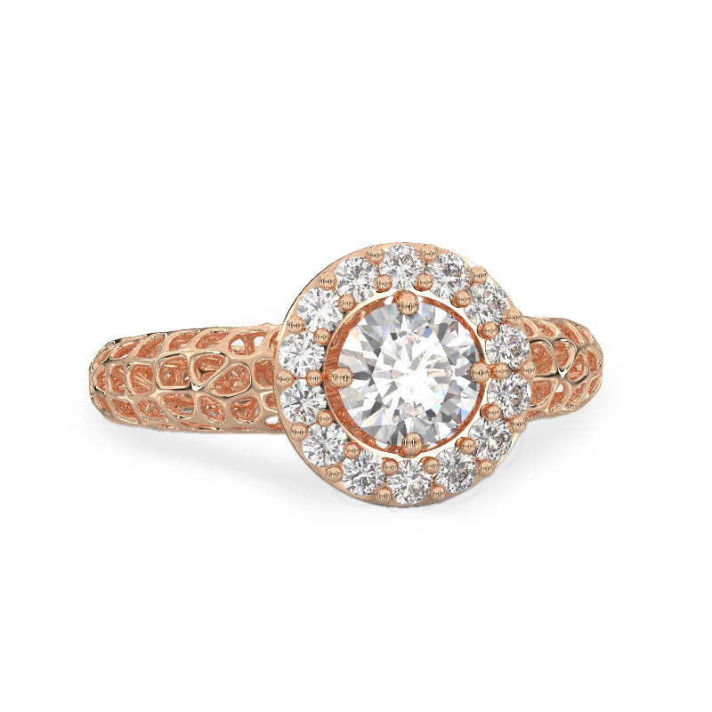 Shining Coral Rose Gold Ring2