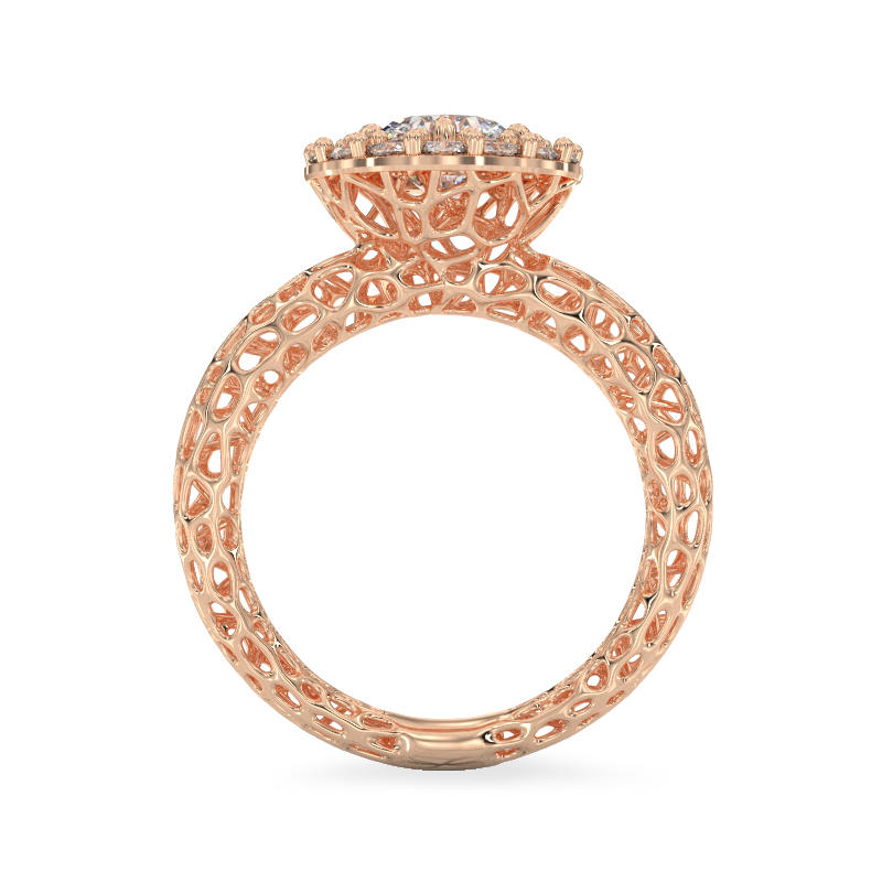 Shining Coral Rose Gold Ring3