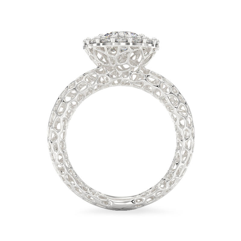 Shining Coral White Gold Ring3