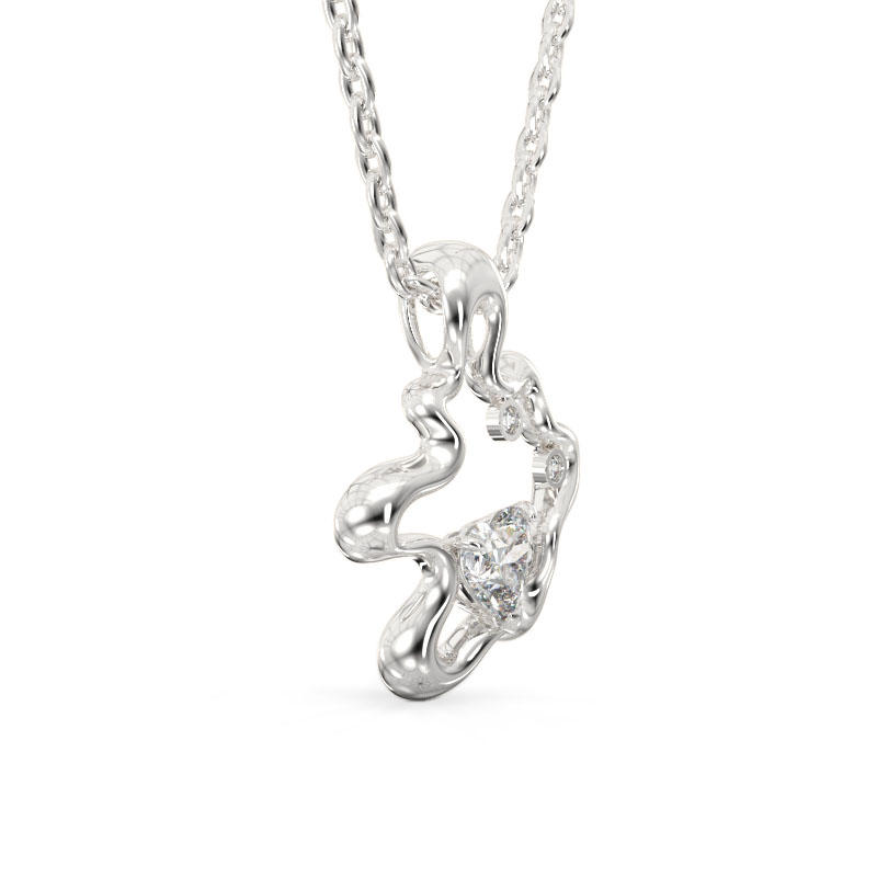 Small Cloud White Gold Pendant2