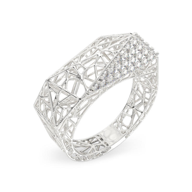 Spider Web White Gold Ring