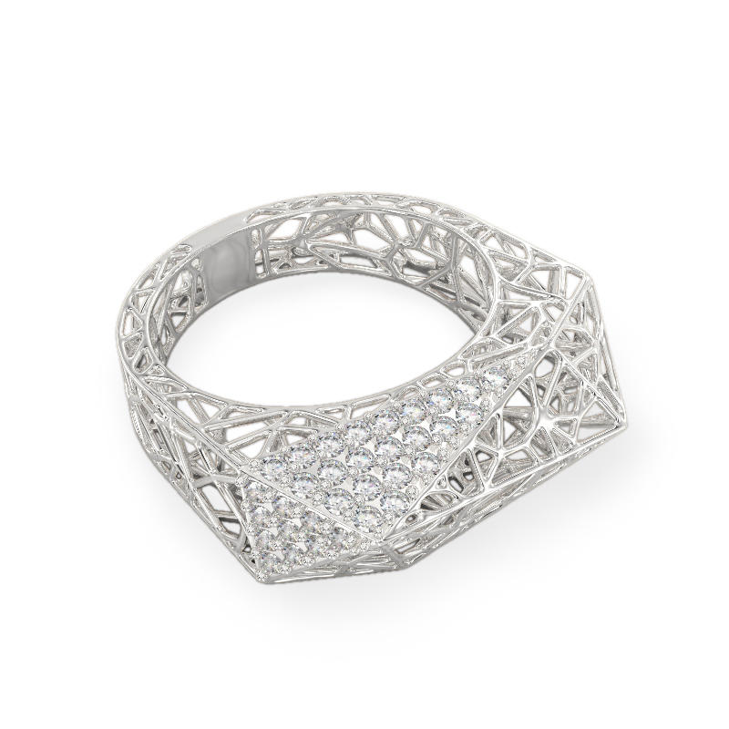 Spider Web White Gold Ring2
