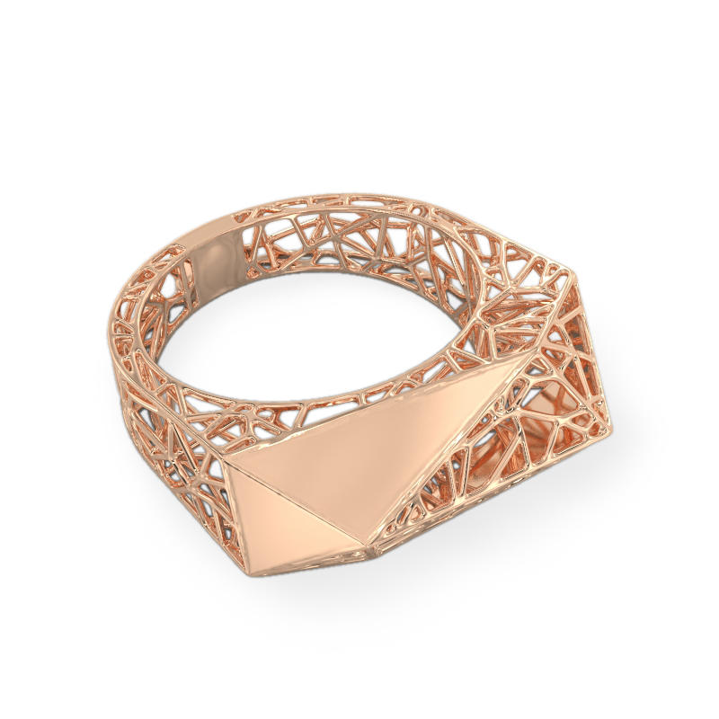 Stylish Spider Web Rose Gold Ring2
