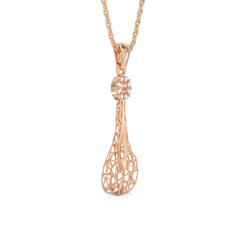 Transparent Drop Rose Gold Pendant 2