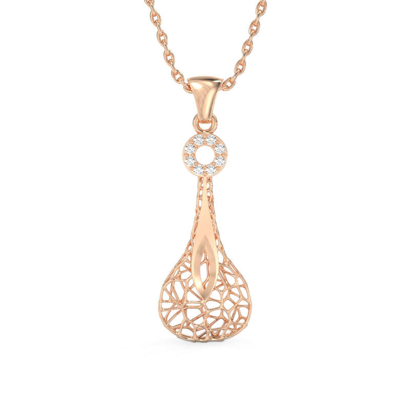 Transparent Drop Rose Gold Pendant