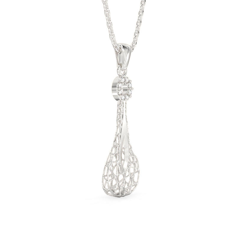 Transparent Drop White Gold Pendant 2