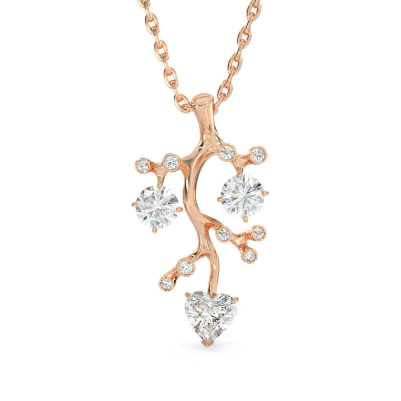 Tree Branch Pendant from Rose Gold
