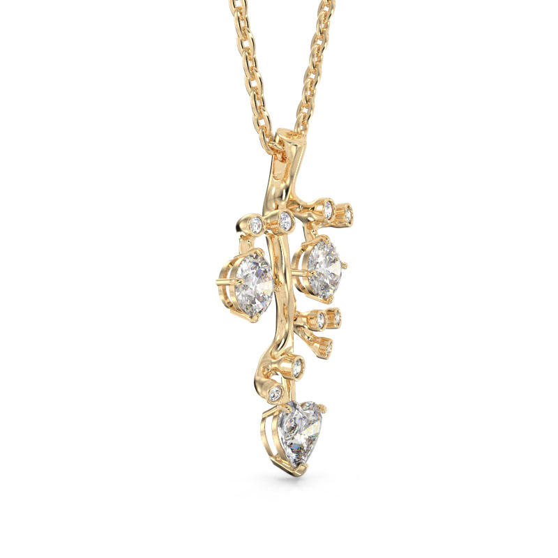 Tree Branch Pendant from Yellow Gold 2