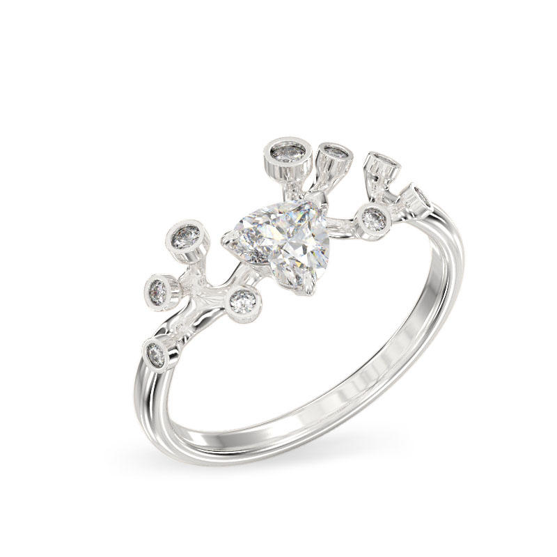 Tree Branch White Gold Ring