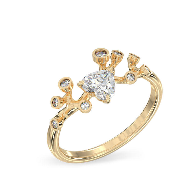 Tree Branch Yellow Gold Ring