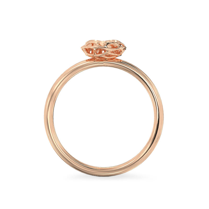 Trillion Form Rose Gold Ring3