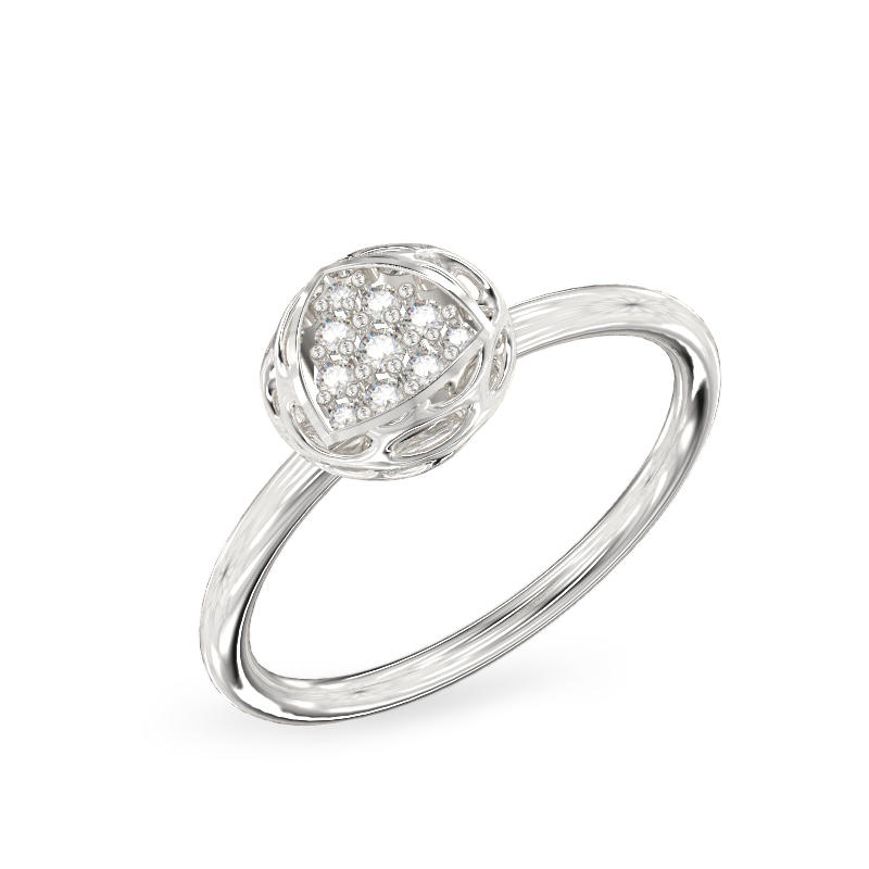 Trillion Form White Gold Ring