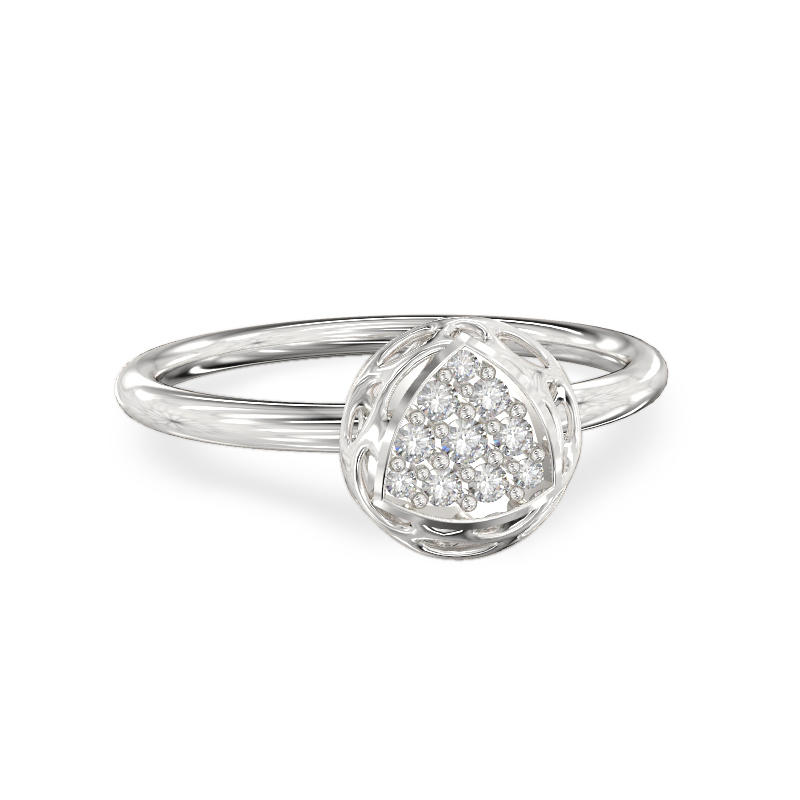 Trillion Form White Gold Ring2