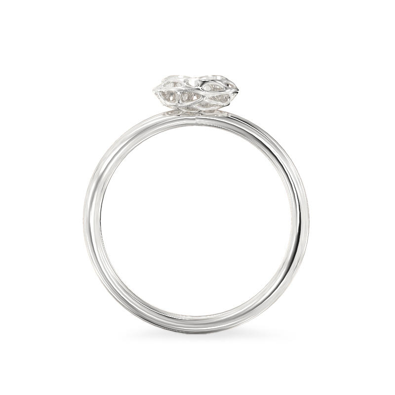 Trillion Form White Gold Ring3