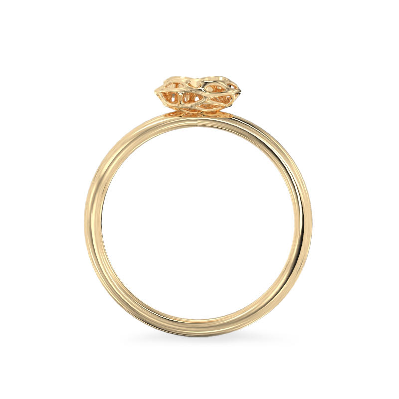 Trillion Form Yellow Gold Ring3