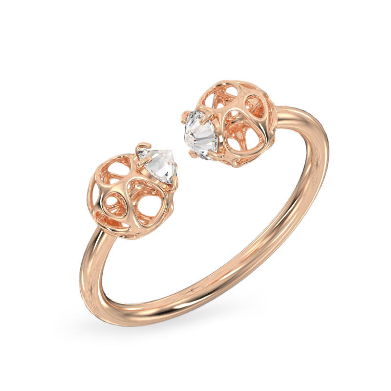 Two Balls Rose Gold Ring